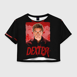 Футболка 3D укороченная женская Dexter Декстер портрет постер, цвет: 3D-принт