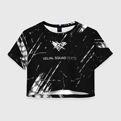 Футболка 3D укороченная женская Velial Squad, цвет: 3D-принт