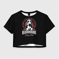 Футболка 3D укороченная женская Бладхаунд Bloodhound, цвет: 3D-принт