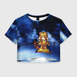 Футболка 3D укороченная женская Год Тигра 2022, цвет: 3D-принт