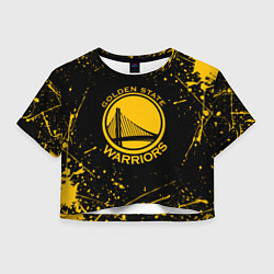 Футболка 3D укороченная женская GOLDEN STATE WARRIORS? , БРЫЗГИ КРАСОК, цвет: 3D-принт