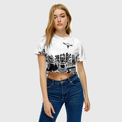 Футболка 3D укороченная женская WALHALLA TEAM НА СПИНЕ БЕЛЫЙ ДРАКОН, цвет: 3D-принт — фото 2