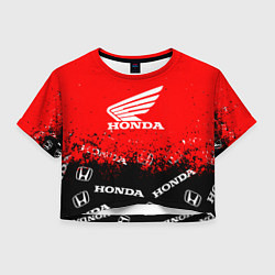 Футболка 3D укороченная женская Honda sport брызги, цвет: 3D-принт