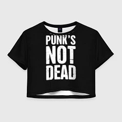 Футболка 3D укороченная женская PUNKS NOT DEAD Панки Живы, цвет: 3D-принт