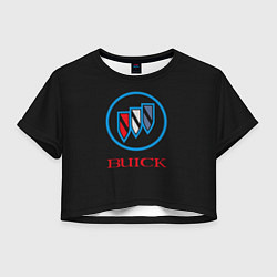 Футболка 3D укороченная женская Buick Emblem Logo, цвет: 3D-принт