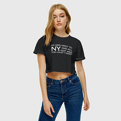 Футболка 3D укороченная женская New York T-Shirt, цвет: 3D-принт — фото 2