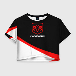Футболка 3D укороченная женская DODGE SPORT, цвет: 3D-принт