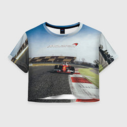 Футболка 3D укороченная женская McLaren F1 Racing Team, цвет: 3D-принт