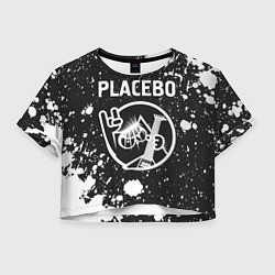 Футболка 3D укороченная женская Placebo - КОТ - Брызги, цвет: 3D-принт