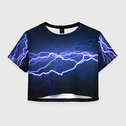 Футболка 3D укороченная женская Lightning Fashion 2025 Neon, цвет: 3D-принт