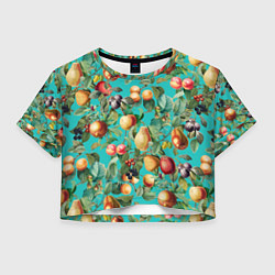 Футболка 3D укороченная женская Ассорти Фруктов, цвет: 3D-принт