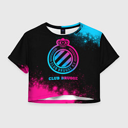 Футболка 3D укороченная женская Club Brugge Neon Gradient, цвет: 3D-принт