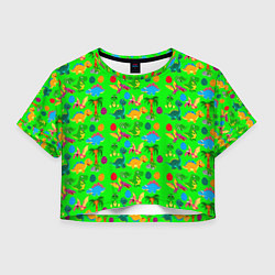 Футболка 3D укороченная женская JURASSIC PERIOD, цвет: 3D-принт