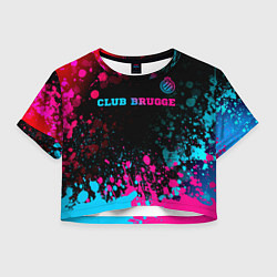 Футболка 3D укороченная женская Club Brugge Neon Gradient - FS, цвет: 3D-принт