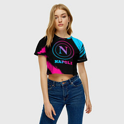 Футболка 3D укороченная женская Napoli FC Neon Gradient, цвет: 3D-принт — фото 2