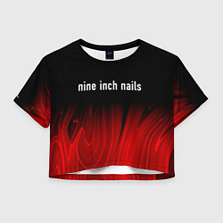Футболка 3D укороченная женская Nine Inch Nails Red Plasma, цвет: 3D-принт