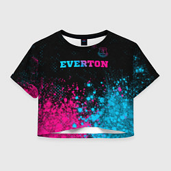 Футболка 3D укороченная женская Everton - neon gradient, цвет: 3D-принт