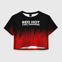 Футболка 3D укороченная женская Red Hot Chili Peppers red plasma, цвет: 3D-принт