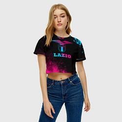 Футболка 3D укороченная женская Lazio - neon gradient, цвет: 3D-принт — фото 2
