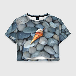 Женский топ Одинокая ракушка среди морских камней