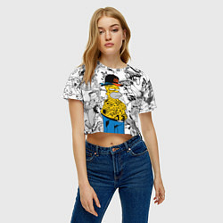 Футболка 3D укороченная женская Гомер Симпсон - ярый головорез!, цвет: 3D-принт — фото 2