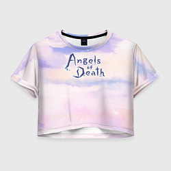 Футболка 3D укороченная женская Angels of Death sky clouds, цвет: 3D-принт