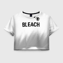 Футболка 3D укороченная женская Bleach glitch на светлом фоне: символ сверху, цвет: 3D-принт