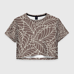 Женский топ Кофеиновый паттерн из листьев