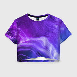 Футболка 3D укороченная женская Неоновые волны, цвет: 3D-принт
