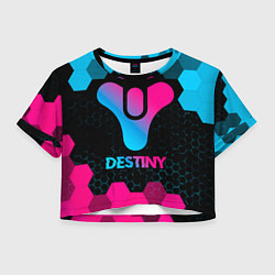 Футболка 3D укороченная женская Destiny - neon gradient, цвет: 3D-принт