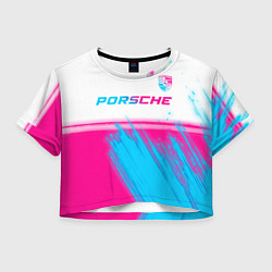 Женский топ Porsche neon gradient style: символ сверху