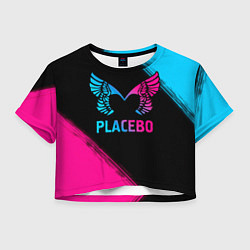 Футболка 3D укороченная женская Placebo - neon gradient, цвет: 3D-принт