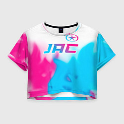 Футболка 3D укороченная женская JAC neon gradient style: символ сверху, цвет: 3D-принт