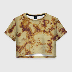 Футболка 3D укороченная женская Жареный блинчик, цвет: 3D-принт