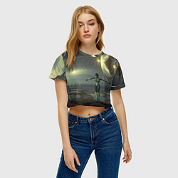Футболка 3D укороченная женская Эльфийка в пустошах, цвет: 3D-принт — фото 2