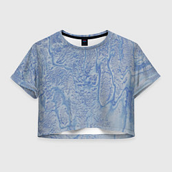 Футболка 3D укороченная женская Лёд и снег - ледяная броня, цвет: 3D-принт