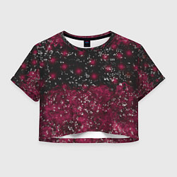 Футболка 3D укороченная женская Звёзды и лучи, цвет: 3D-принт