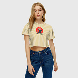 Футболка 3D укороченная женская Кот-ниндзя, цвет: 3D-принт — фото 2