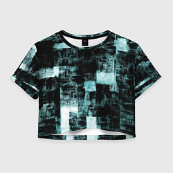 Женский топ Абстракт голубой на чёрном