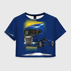 Футболка 3D укороченная женская Scania truck, цвет: 3D-принт