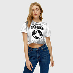 Футболка 3D укороченная женская На Земле с 1989: краска на светлом, цвет: 3D-принт — фото 2