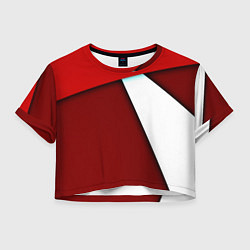 Футболка 3D укороченная женская Спортивная геометрия, цвет: 3D-принт