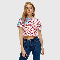 Футболка 3D укороченная женская Катюша с любовью, цвет: 3D-принт — фото 2