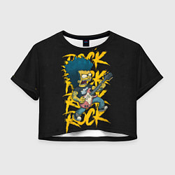 Футболка 3D укороченная женская Rock Simpson, цвет: 3D-принт