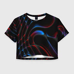 Футболка 3D укороченная женская Neon colors drops of liquid, цвет: 3D-принт