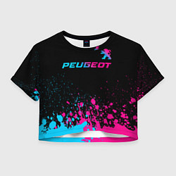 Женский топ Peugeot - neon gradient: символ сверху