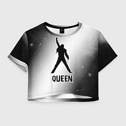 Футболка 3D укороченная женская Queen glitch на светлом фоне, цвет: 3D-принт
