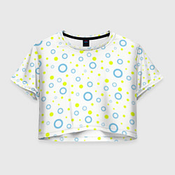 Футболка 3D укороченная женская Узор из кругов, цвет: 3D-принт