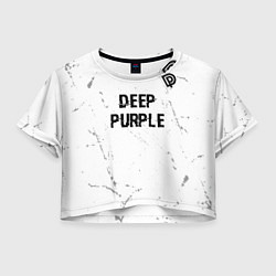 Футболка 3D укороченная женская Deep Purple glitch на светлом фоне: символ сверху, цвет: 3D-принт