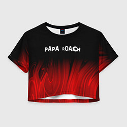 Футболка 3D укороченная женская Papa Roach red plasma, цвет: 3D-принт